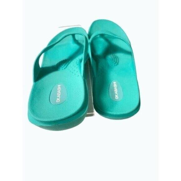 Okabashi Maui Aqua flip flops wedge Sandals comfort footwear M/ L 8 - Picture 3 of 6